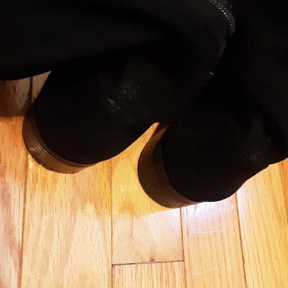 Aldo Elinna Suede OTK Stretch Boots, Black, Sz 6.5 - Picture 6 of 9